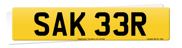 Registration number SAK 33R